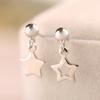 Esperanza Matutina Estrellas Asimétricas Arete de Plata para Mujer Aretes Mini Pequeños Aretes Coreanos Simples Elegantes