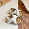Sandálias Birkenstock Infantis 2026 Verão Abertas na Ponta para Meninos Calçados de Cortiça para Praia Vazados com Renda Sandálias Flat para Meninas