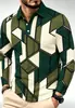 Camisa tipo polo casual de manga larga a la moda para hombre, cómoda y casual, con diseño estampado, adecuada para ropa informal al aire libre