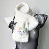 Cachecol de pelo macio versão coreana estilo japonês outono e inverno ins cachecol de pelúcia para menina imitação de pelo de coelho rex grosso cruzado