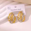 Pendientes Transfronterizos de Nuevo Estilo con Tono Dorado de 18 Quilates, Acero Inoxidable 304 para Mujer, Elegantes y de Alta Gama, Pendientes que no se Desvanecen al por Mayor