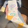 Meias Amarelas Estilo Coreano para Mulheres Meia Cano Médio ins Tendência Meninas JK Estilo Japonês Primavera e Verão Urso Desenho Animado Fofo KT Meias de Cano Médio