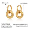 Brincos Minimalistas Circulares Transfronteiriços de Aço Inoxidável Cor Dourada 18K Versáteis High-End Preserva a Cor Estilo Europeu e Americano Ins