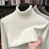 Suéter de punto de invierno estilo Old Money con cuello alto, prenda interior para hombre, cuello alto, suéter interior antibacteriano, camiseta engrosada, ropa para hombre