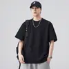 Camiseta retro japonesa de manga corta tipo pullover para hombre, nuevo estilo de verano, simple casual de alta gama, color liso, cuello redondo, talla grande, camiseta de moda