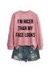 SOY MÁS AMABLE QUE MI SITIO INDEPENDIENTE DE AMAZON EBAY Sudadera de Moda Casual para Mujer Otoño e Invierno Camiseta Base