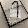 Nuevo Collar de Cristal con Perlas Plateadas Xiaozhongya 2024 para Mujer, Cadena para Clavícula con Costuras de Alta Gama, Aretes