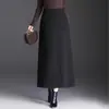 Saia Elegante da Moda Linha A Feminina 2026 Outono Inverno Novo Estilo Temperamento Versátil Saia Longa Fluida Emagrecedora Saia de Conjunto