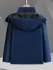 Chaqueta con Capucha de Algodón Rellena de Plumas a Prueba de Agua, Nieve y Viento para Otoño e Invierno 2025 con Capucha Desmontable Chaqueta Cálida para Deportes al Aire Libre Resistente al Viento