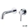 Torneira de parede oculta de latão para água quente e fria, design simples embutido, aço inoxidável 304