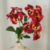 Flores Artificiais de Amor-Perfeito Tricolor e Orquídea Borboleta para Decoração de Paisagismo, Enfeites da Amazon, Adereços e Arranjos de Cenas com Flores Artificiais