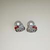 Pendientes de estilo dulce y fresco con circonitas y perlas de gato para mujer, elegantes y modernos, que combinan con todo.