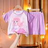 Atacado Transfronteiriço Pijamas Infantis Verão Conjuntos de Manga Curta para Meninos e Meninas Roupas de Casa para Crianças Maiores Verão Roupas com Ar Condicionado para Bebês