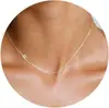 Colar Inicial 26 para Mulheres, Corrente de Clavícula Lateral Casual, Letra Fofa, Corrente de Clavícula em Formato O de Aço Inoxidável