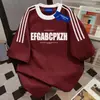 Camiseta de Manga Corta con Estampado de Letras de Marca Nueva y de Moda para Verano 2025 para Hombres y Mujeres, Mismo Estilo, Top Oversize con Empalme de Color Contrastante