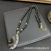 Estilo Nuevo Otoño e Invierno Cadena para Suéter de Rodaja de Ágata Natural Cruda con Incrustación Hecha a Mano, Estilo Personalizado, Sensación de Alta Gama, Collar Versátil