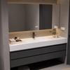 [Personalizado] Pizarra Lavabo Integrado de Cerámica Sin Juntas Combinación de Gabinete de Baño Lavabo de Baño Lavabo