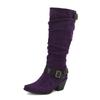 Botas de Comércio Transfronteiriço Outono/Inverno 2026 Novas Botas de Cavaleiro em Camurça Tamanho Grande 40-45 Bico Fino Botas de Salto Alto para Mulheres