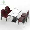 Mesa de Pizarra Engrosada Anti-quemaduras de Gama Alta con Textura de Piedra de Lujo Natural Rectangular Mesa de Comedor Minimalista de Lujo Ligero para Villa Hotel
