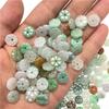 Artículos de jade Myanmar productos A jadeíta jade piezas sueltas pulsera de flor pequeña collar con cuentas cuentas de jade cuentas sueltas fábrica de artesanías al por mayor