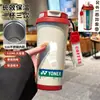 Taza Termo de Bádminton a la Moda, Taza de Agua Deportiva Personalizada con Popote, Taza de Café con Doble Boquilla para Hombres y Mujeres, Gran Capacidad, Alto Valor Estético