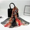 Bufanda de Seda Casual Estilo Coreano 50*160 Bufanda Larga Bufanda de Georgette Similar a la Seda Bufanda Delgada de Seda de Alta Gama para Mujer DIY