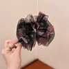 2026 Nuevo y Elegante Pasador para el Cabello de Malla Floral con Lazo y Diseño de Pinza de Tiburón, Accesorio Versátil y Elegante con un Toque de Alta Gama
