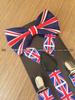 Traje de corbatín para adulto + clips para tirantes corbatín bandera británica tirantes unisex estilo británico