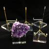 Suporte de exposição de acrílico Cristal bruto pedra mineral padrão minério cristal cluster jade decoração suporte base transparente jóias rack