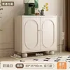 Aparador de Madera Maciza Estante de Almacenamiento Cómoda Estilo Crema Gabinete de Almacenamiento para Sala de Estar Gabinete de Almacenamiento Gabinete Doméstico Armario para Té y Agua