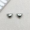Cobre Pequeño Cilíndrico Esférico Corazón Punto Diamante Dorado Hebilla Magnética Pulsera Collar Accesorios para Joyería DIY Hebilla de Conexión K Blanca
