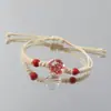 Pulsera de Serie de Flores Secas al por Mayor Vidrio Espécimen de Flor Real Gipsófila Flor de Durazno Árbol de la Fortuna Mariposa Pulsera Escénica Joyería