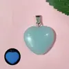 Venta caliente transfronteriza amor 20mm colgante piedra de cristal natural forma de corazón corazón de melocotón collar accesorios de joyería hechos a mano diy