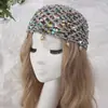 Gorro de Punto Hueco con Lentejuelas para Industria Pesada Sombrero con Colgante de Borla Retro Celebridad de Internet Personalidad Brillante Destello Gorro Pullover Venta al por Mayor