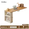 Mesa de canto em madeira maciça para uso doméstico, escrivaninha de estudo e escrita com estante, mesa integrada, penteadeira de quarto, mesa de computador em L ao lado da cama