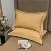 Funda de almohada de algodón cepillado lavado Par engrosado Color sólido Minimalista japonés Individual