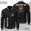 Jaqueta de Tamanho Grande para Comércio Exterior Jaqueta da Moda Masculina Route 66 Jaqueta Esportiva Transfronteiriça Traje de Baseball Masculino Jaqueta com Padrão de Carro Masculino