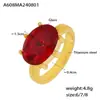 Anillo de piedra de cristal ovalada estilo corte francés, temperamento de lujo, acero de titanio chapado en oro de 18 quilates, joyería de mano para mujer, venta al por mayor