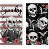 Toalla de Cocina para Halloween de Gato Negro, Fantasma, Calavera, Toalla para Platos, Estilo Granja, Temporada