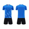 Conjunto de uniforme de futebol atacado de fábrica, poliéster de secagem rápida de manga curta, feito sob medida para homens, mulheres, estudantes, competição de equipe, treinamento e vestuário atlético