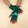 Guantes de Garra de Fantasma para Halloween Guantes de Cosplay para Juego de Rol Accesorios Guantes de Tela Estampada en Oro Guantes para Fiesta