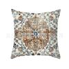 Funda de almohada vintage de estilo bohemio con estampado de piel de melocotón, con borde cruzado, para decoración del hogar, cojín para sofá de casa de familia.