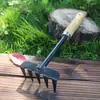 Conjunto de Três Peças de Ferramentas de Plantio Cuidadosamente Selecionado com Cabos de Madeira: Pá, Enxada, Ancinho, Ferramentas de Jardinagem para Cultivo de Flores e Plantas em Vasos