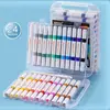 Caneta Marcadora Acrílica de Ponta Macia Dupla Cabeça para Estudantes de Arte com Cores Empilhadas Papel Opaco Caneta de Pintura Infantil Mais Vendida na Amazon