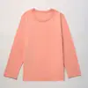 Ropa Infantil Camiseta de Manga Larga con Cuello Redondo para Niños 2025 Otoño Nuevo Camiseta Básica de Algodón Puro para Niños Camiseta Publicitaria de Color Sólido