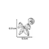 Nuevo Modelo de Henson Acero Inoxidable Puro Incrustado de Circonita Versión Extendida Rosca Interna Tornillo Perno para Cartílago de la Oreja Perno para Labio Joyería para Piercing