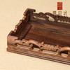 Adornos de cabeza de piedra de madera roja, artesanías cuadradas, alitas de pollo, tallado en madera, soporte de madera, soporte de madera, base de maceta de arena morada