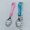 Colher de desenho animado infantil talheres de aço inoxidável colher espessada treinamento para comer de bebê colher coreana atacado de um yuan