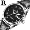 Rui Zhi Yuan Reloj Ultra Delgado Impermeable Moda Correa de Cuero Cuarzo Reloj para Hombre Reloj para Chicos Estudiantes