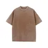 Camiseta de Manga Corta Estampada Pesada Lavada de 260 g para Hombre, Estilo High Street Americano de Verano, Camiseta de Media Manga para Hombre, Logo Personalizado